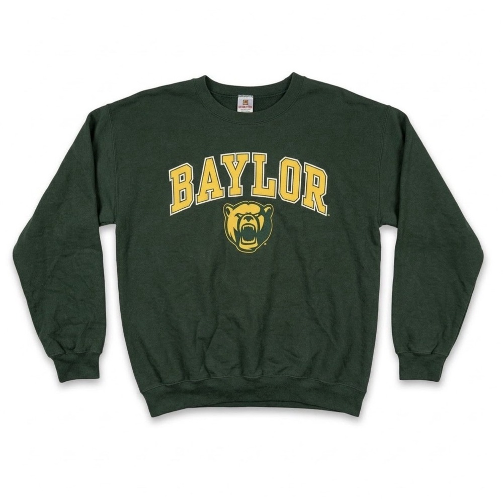 Baylor Bears Sweatshirt Campus Colors Adult Medium Green Crewneck Vintage Y2K
